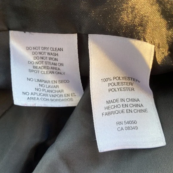 Size 8P, Black Evan Picone, sleeveless dress with beading. - Picture 5 of 5